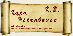Kata Mitraković vizit kartica